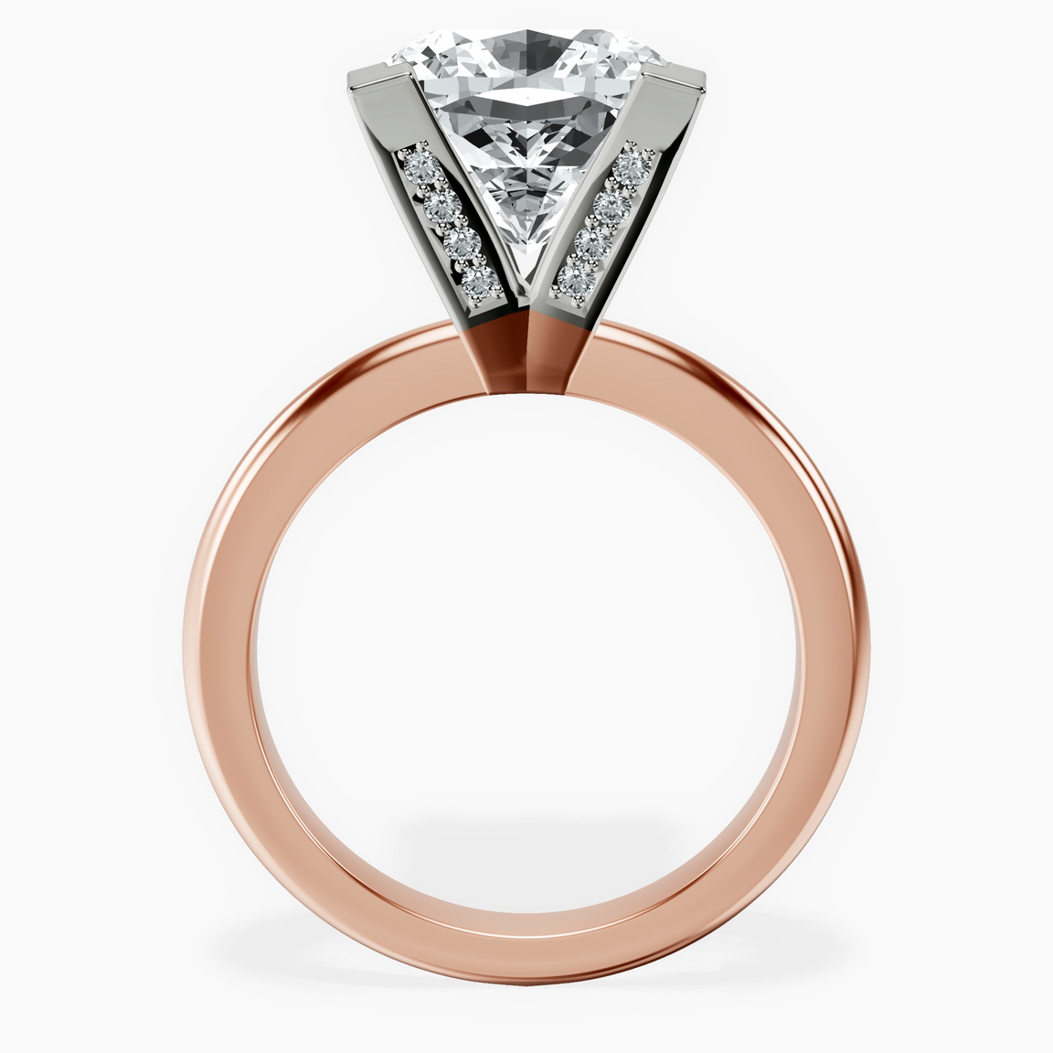 18kt Rose Gold Cordelia Knife Edge Solitaire Lab Diamond Ring side right image one