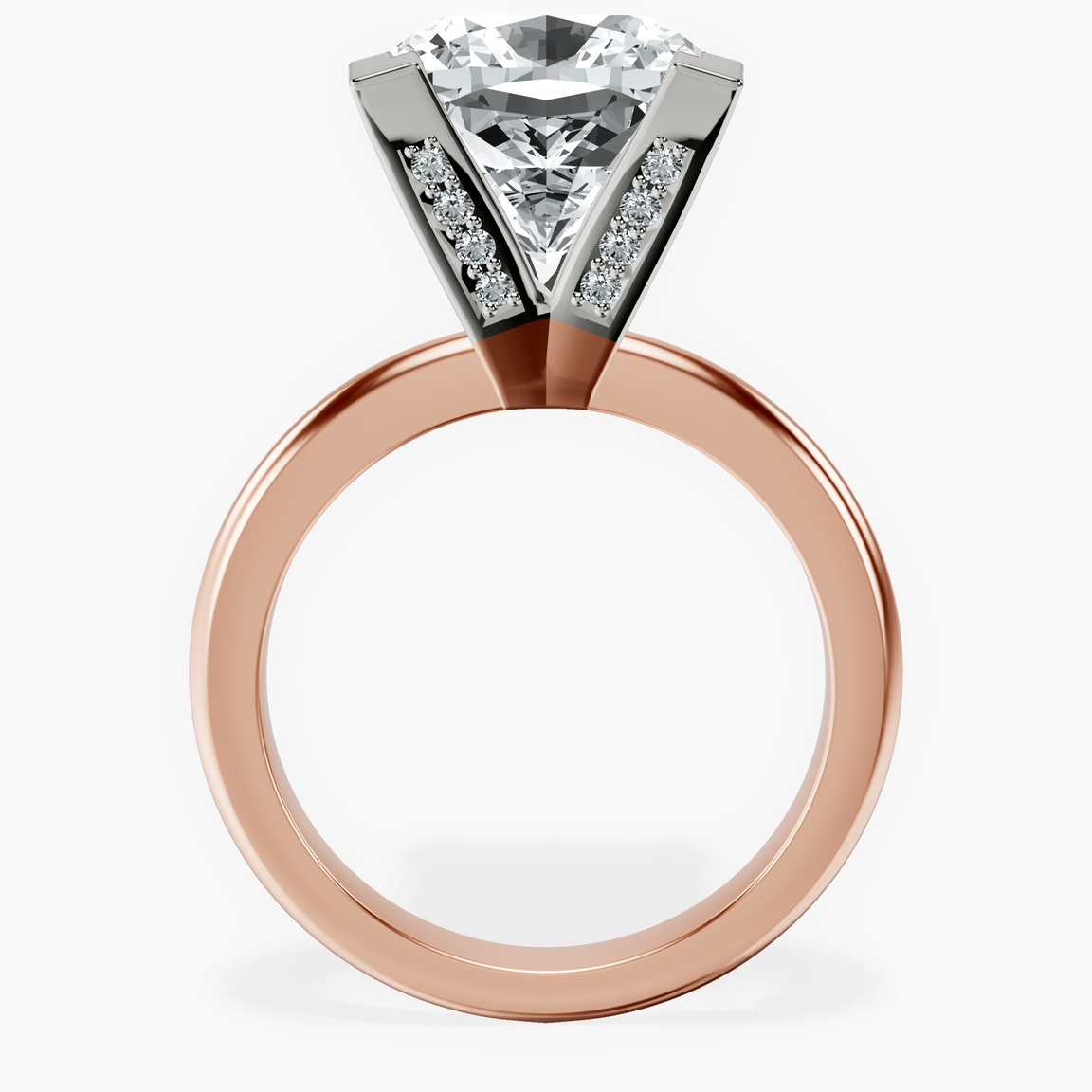 18kt Rose Gold Cordelia Knife Edge Solitaire Lab Diamond Ring side right image one