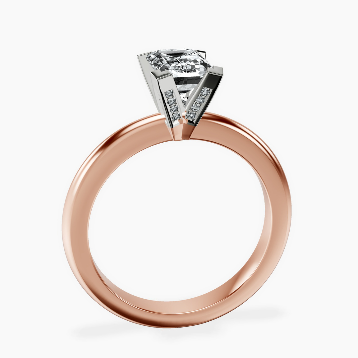 10kt Rose Gold Cordelia Knife Edge Solitaire Lab Diamond Ring side right image one