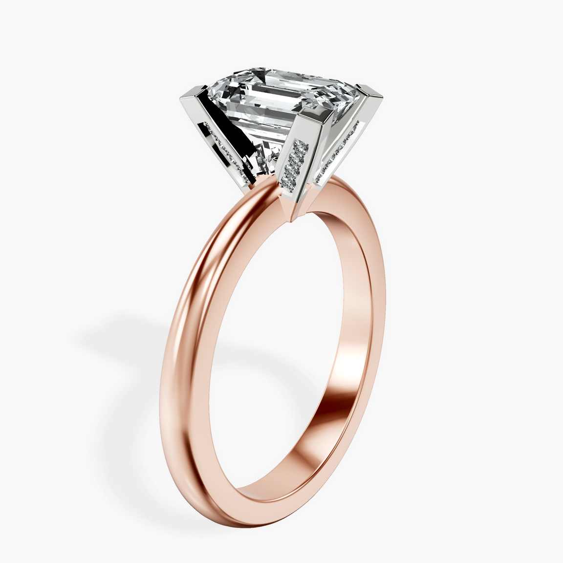 9ct Rose Gold Cordelia Knife Edge Solitaire Lab Diamond Ring standing product image one