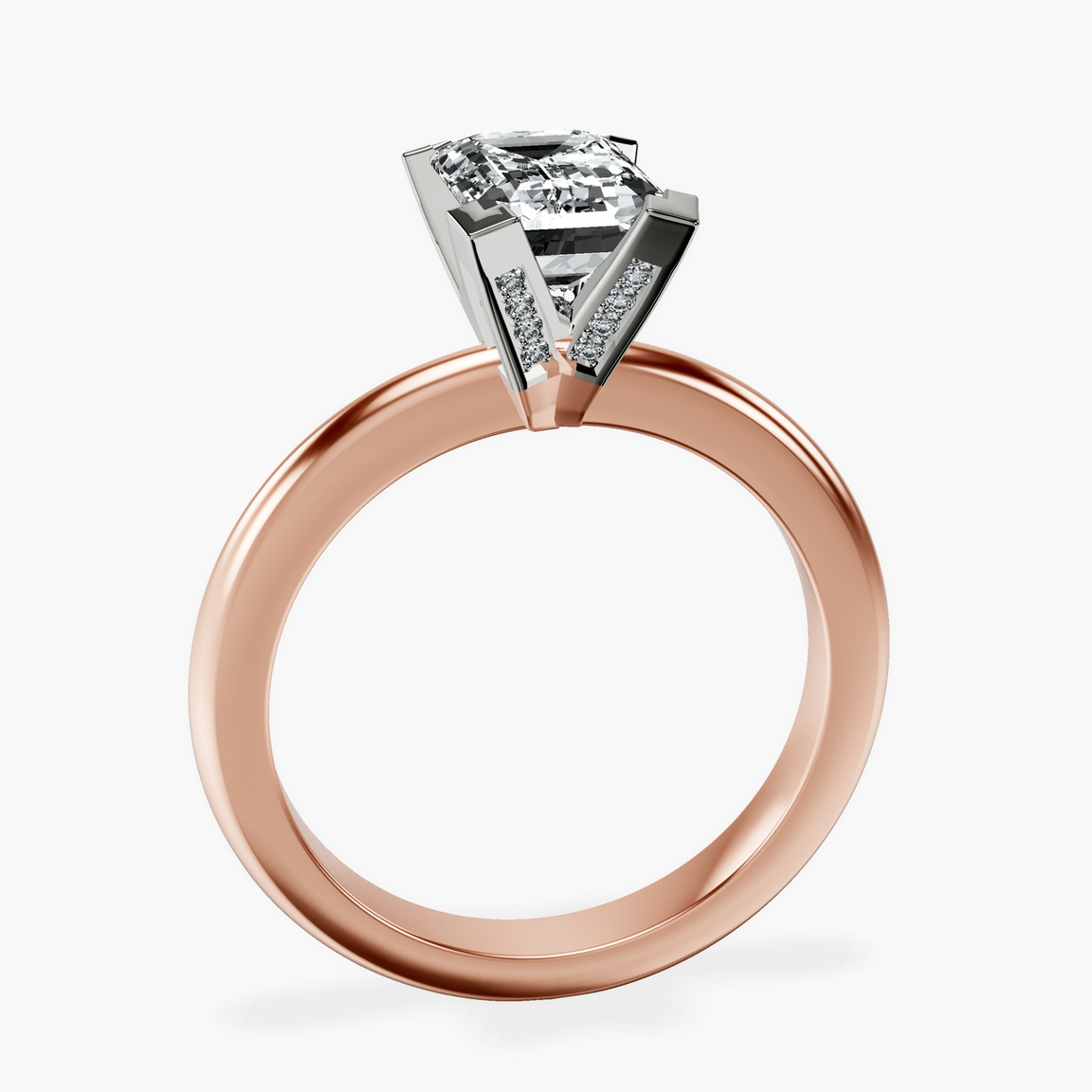 9ct Rose Gold Cordelia Knife Edge Solitaire Lab Diamond Ring side right image one