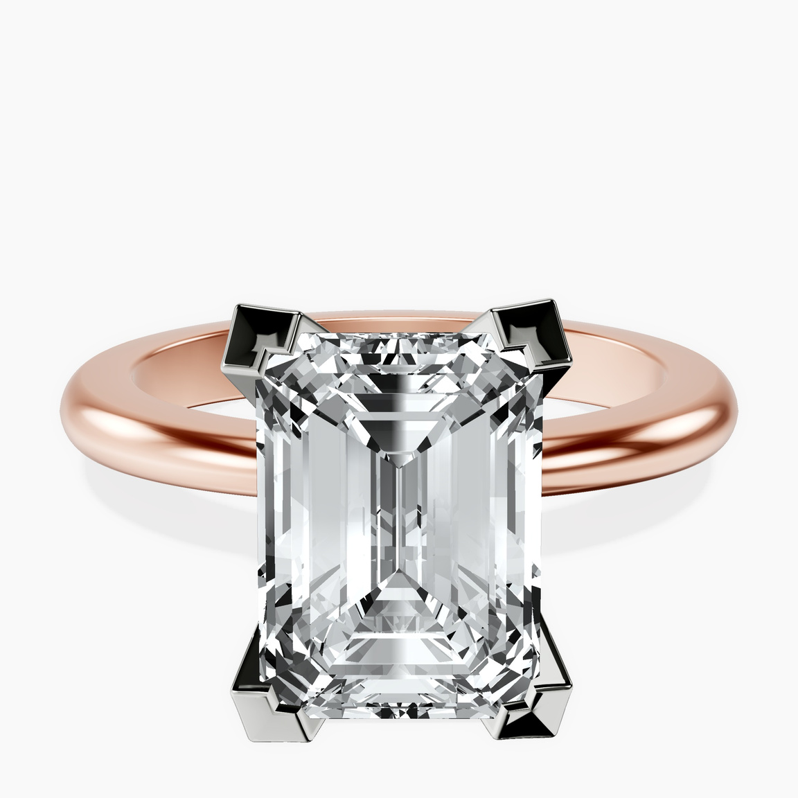 10kt Rose Gold Cordelia Knife Edge Solitaire Lab Diamond Ring front image