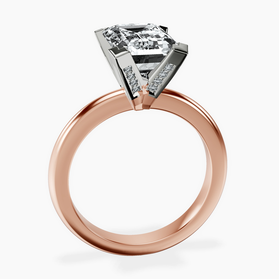 10kt Rose Gold Cordelia Knife Edge Solitaire Lab Diamond Ring side right image one
