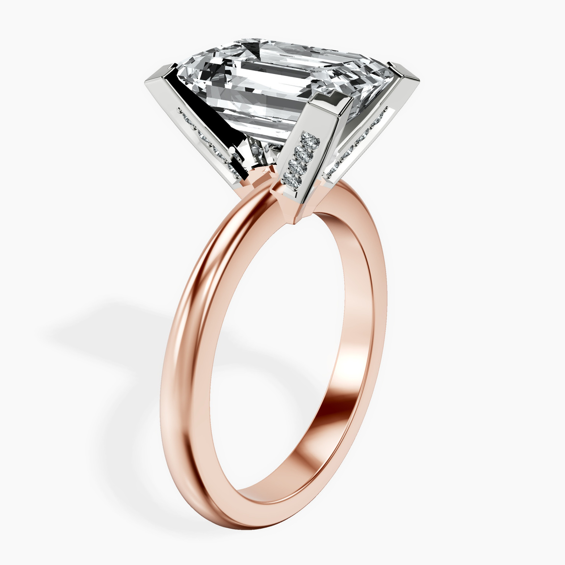 18kt Rose Gold Cordelia Knife Edge Solitaire Lab Diamond Ring standing product image one