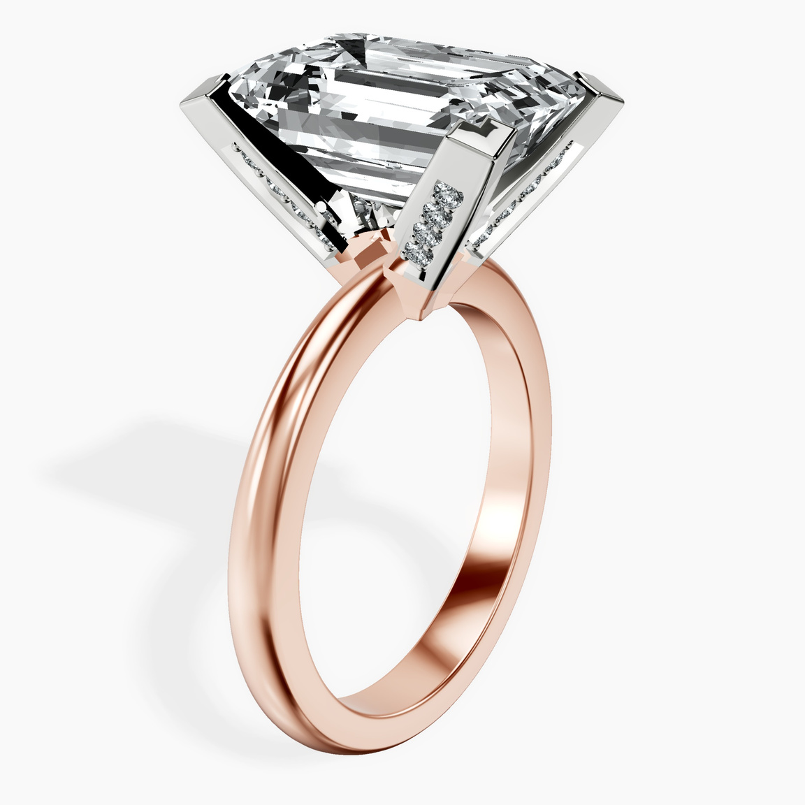 10kt Rose Gold Cordelia Knife Edge Solitaire Lab Diamond Ring standing product image one