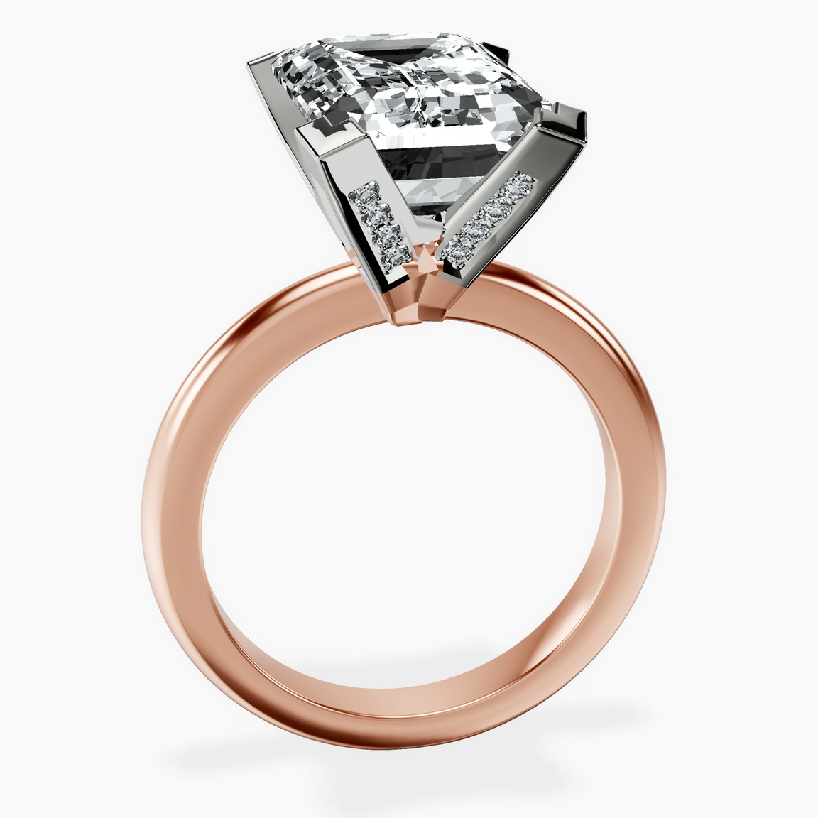 10kt Rose Gold Cordelia Knife Edge Solitaire Lab Diamond Ring side right image one