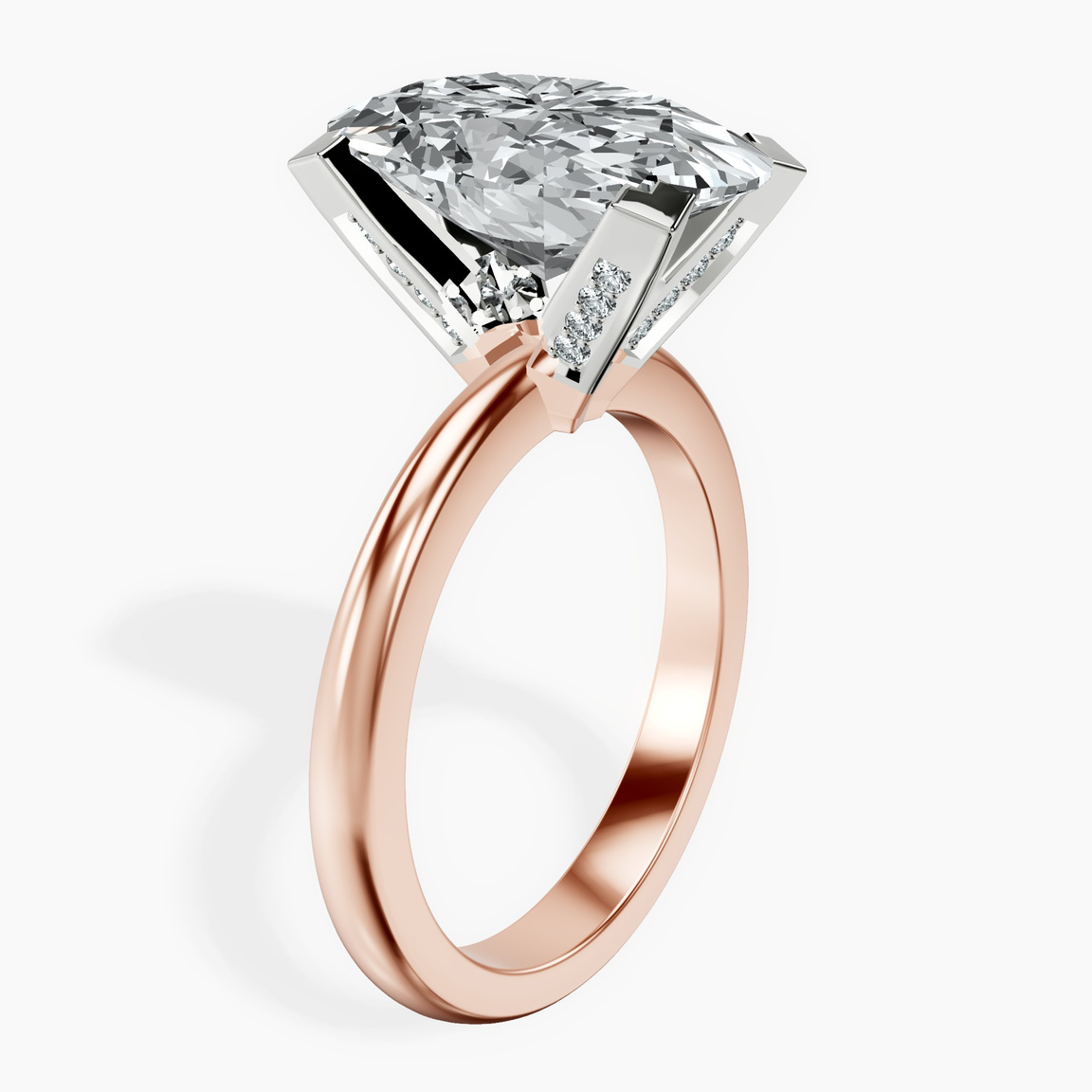 10kt Rose Gold Cordelia Knife Edge Solitaire Lab Diamond Ring standing product image one