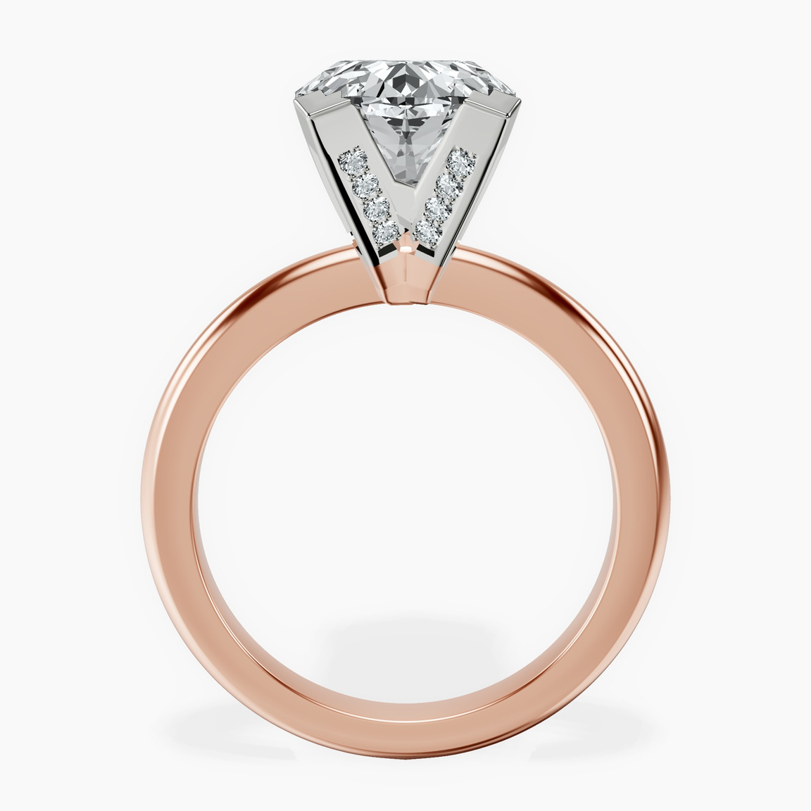 10kt Rose Gold Cordelia Knife Edge Solitaire Lab Diamond Ring side right image one