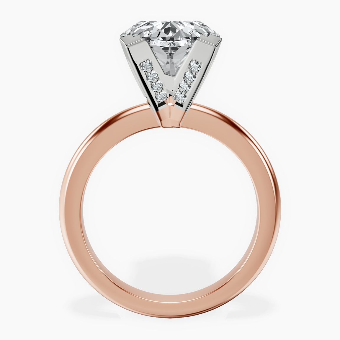 10kt Rose Gold Cordelia Knife Edge Solitaire Lab Diamond Ring side right image one