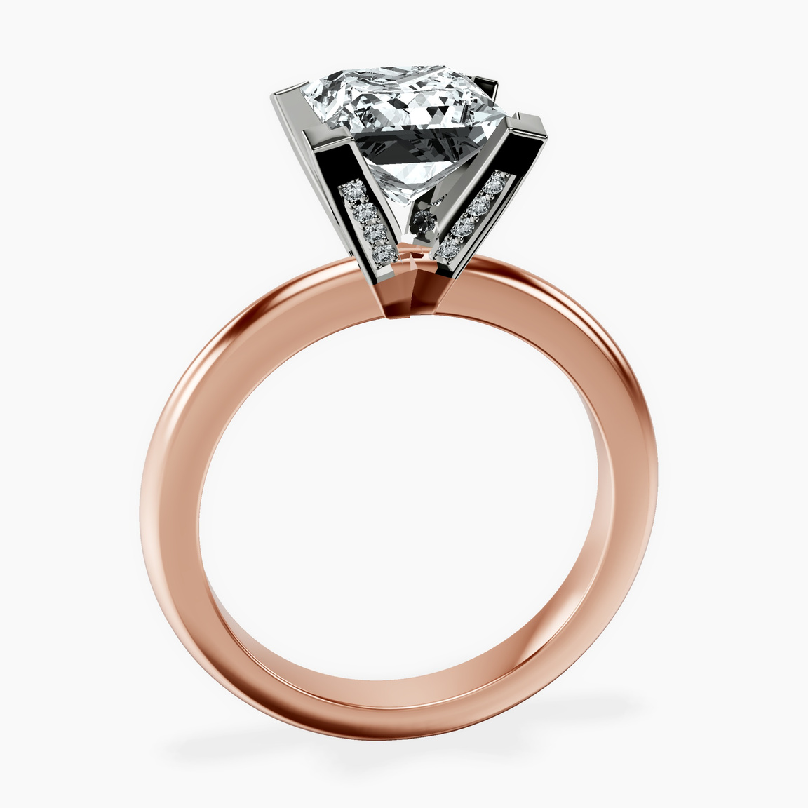 10kt Rose Gold Cordelia Knife Edge Solitaire Lab Diamond Ring side right image one