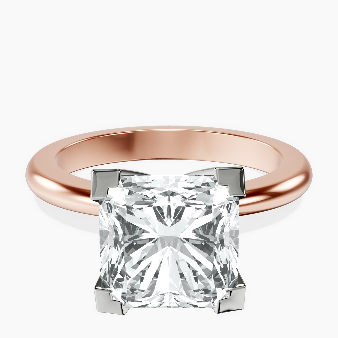 18kt Rose Gold Cordelia Knife Edge Solitaire Lab Diamond Ring front image