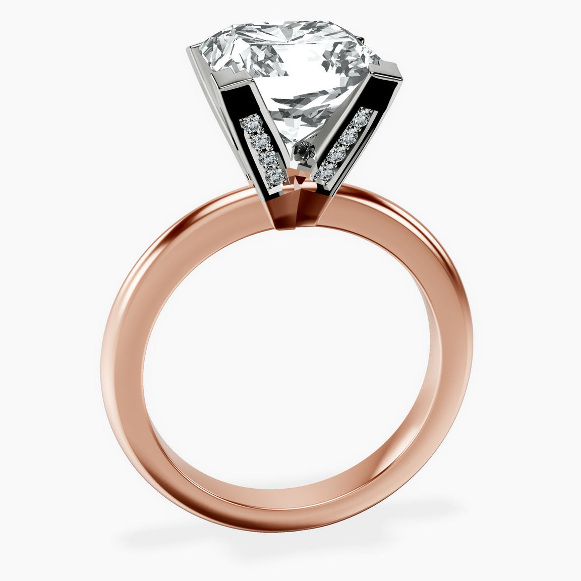 10kt Rose Gold Cordelia Knife Edge Solitaire Lab Diamond Ring side right image one