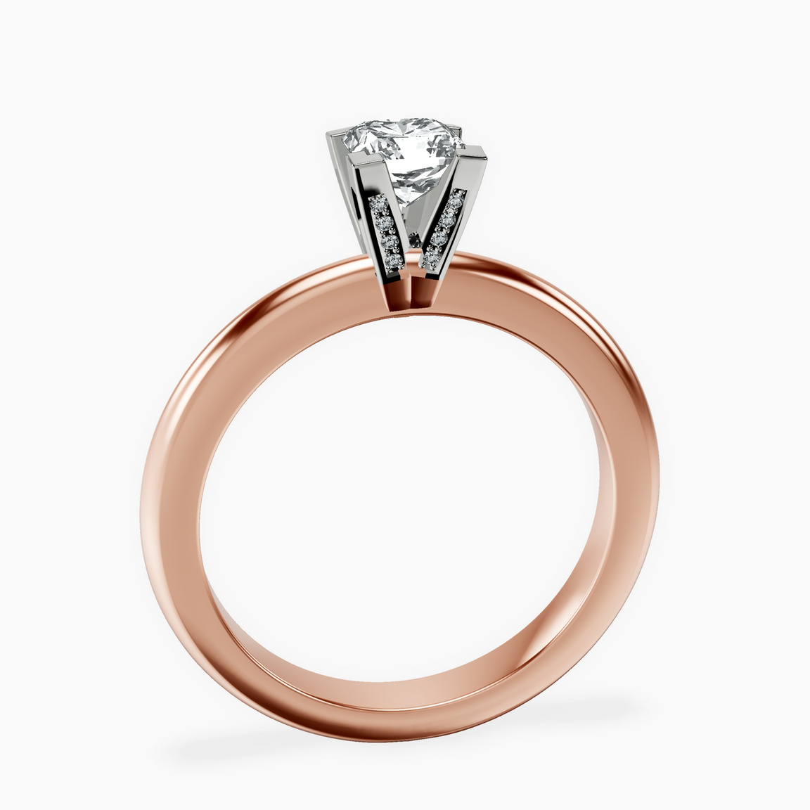 10kt Rose Gold Cordelia Knife Edge Solitaire Lab Diamond Ring side right image one