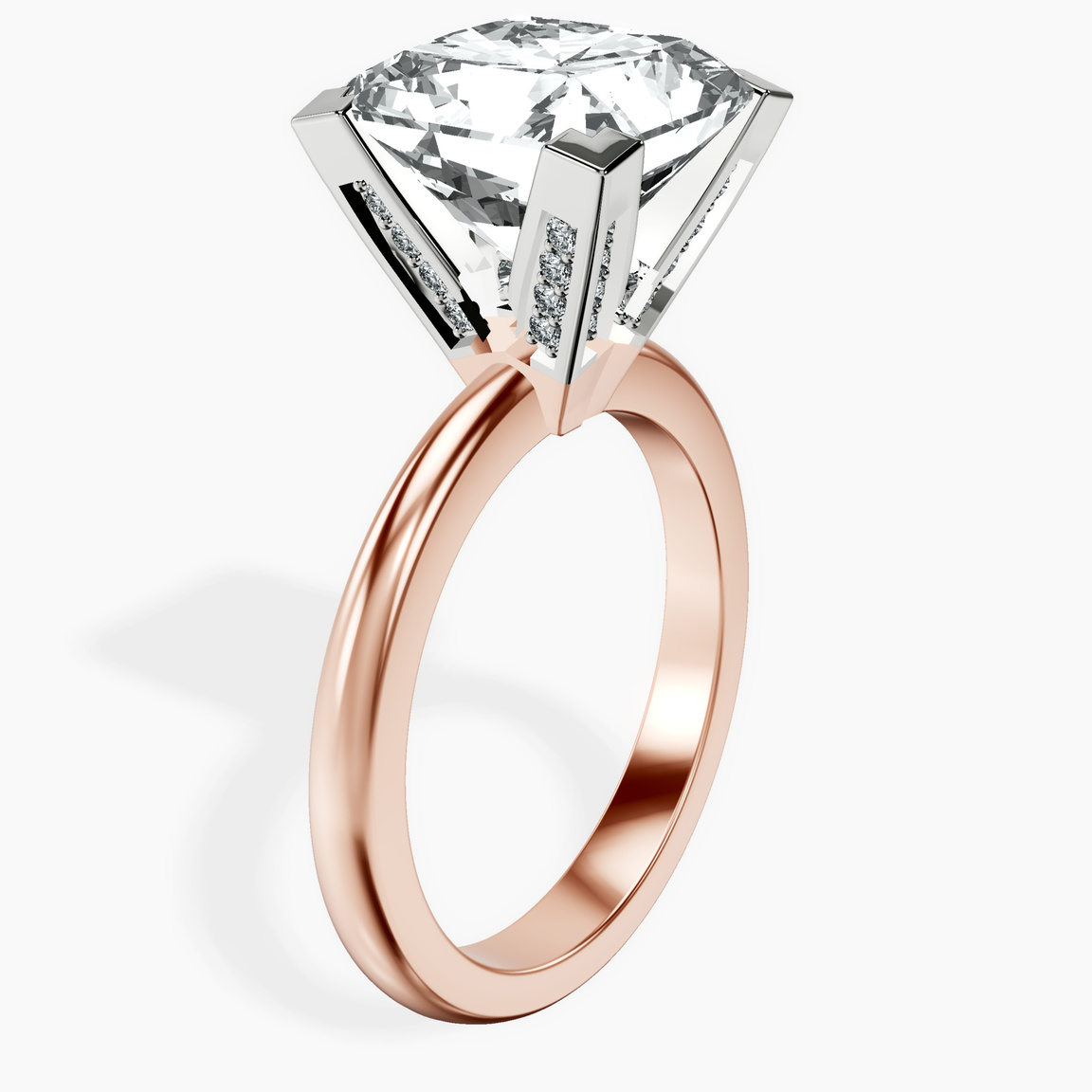 14kt Rose Gold Cordelia Knife Edge Solitaire Lab Diamond Ring standing product image one