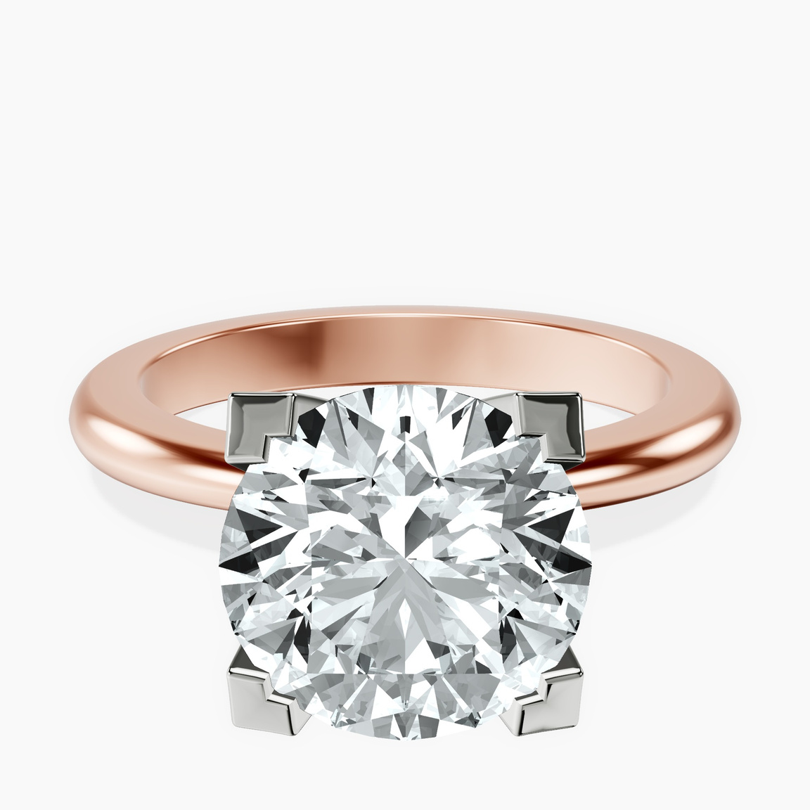 10kt Rose Gold Cordelia Knife Edge Solitaire Lab Diamond Ring front image