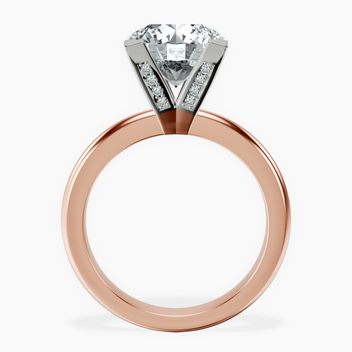 10kt Rose Gold Cordelia Knife Edge Solitaire Lab Diamond Ring side right image one