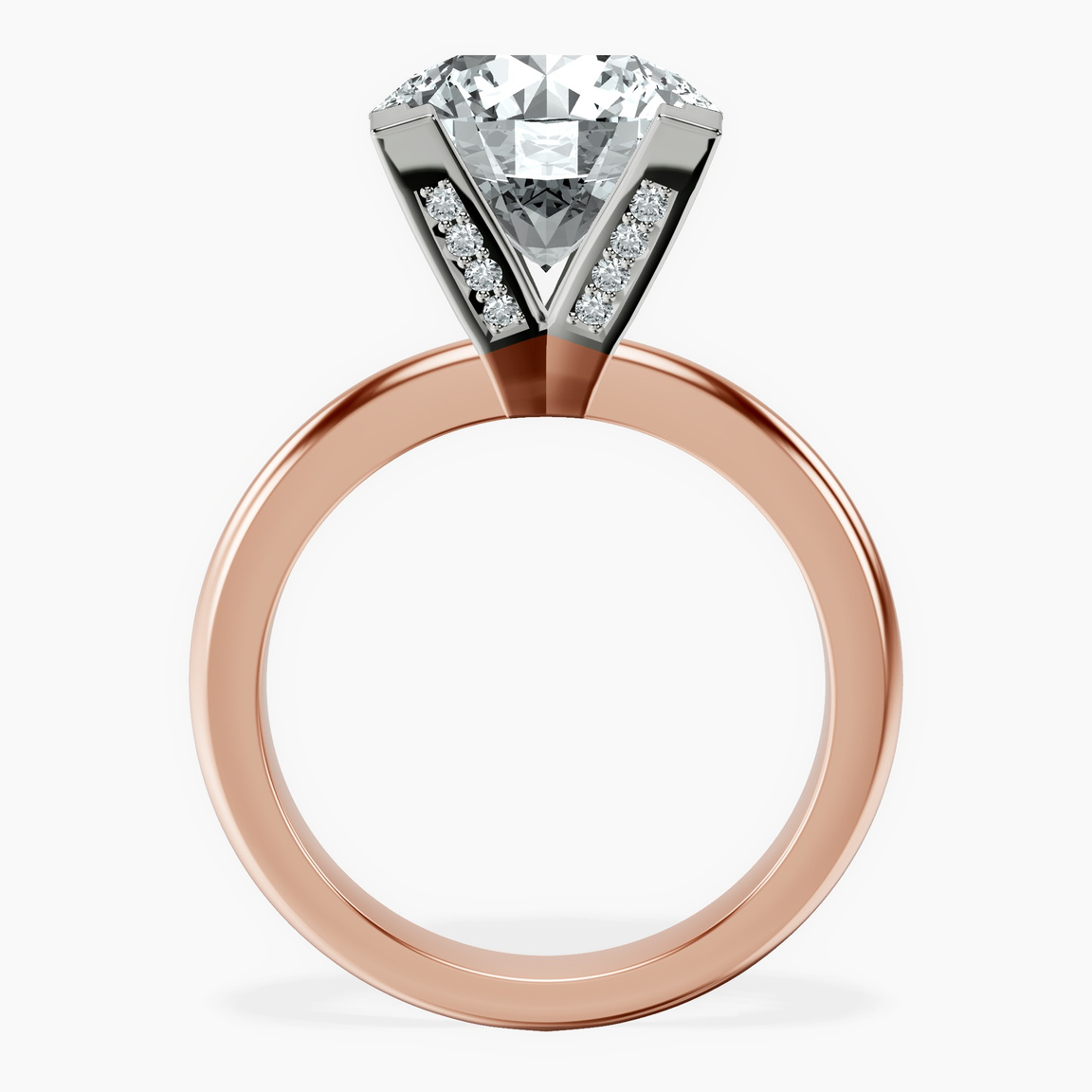 10kt Rose Gold Cordelia Knife Edge Solitaire Lab Diamond Ring side right image one