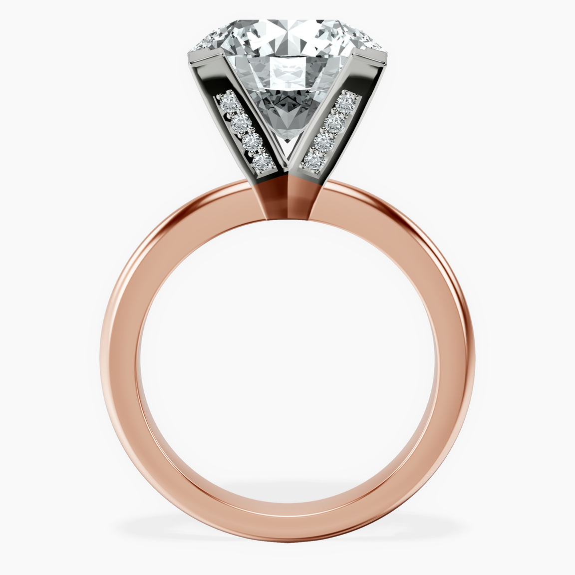10kt Rose Gold Cordelia Knife Edge Solitaire Lab Diamond Ring side right image one