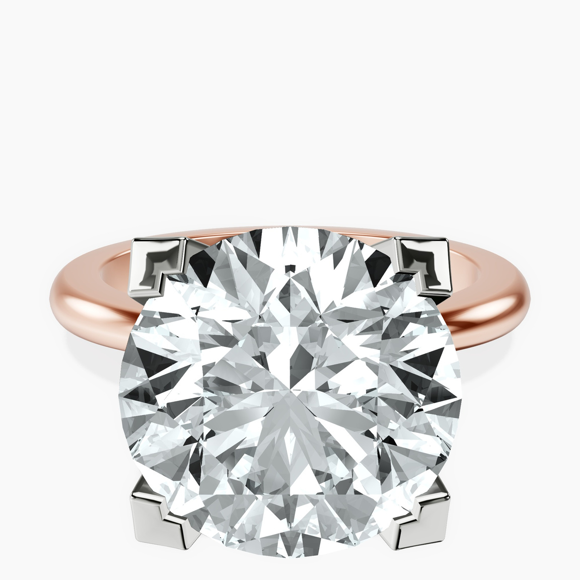 10kt Rose Gold Cordelia Knife Edge Solitaire Lab Diamond Ring front image