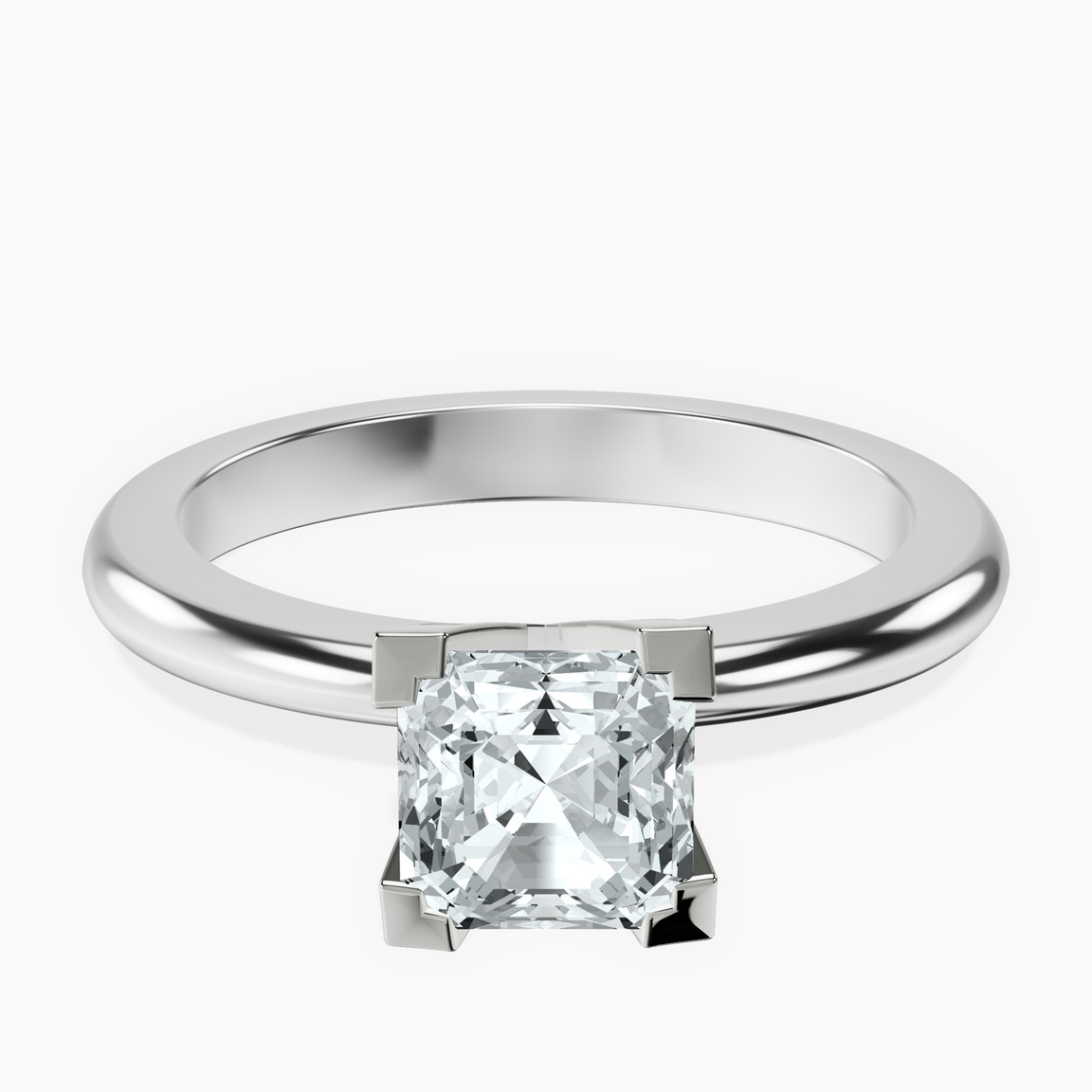 10kt White Gold Cordelia Knife Edge Solitaire Lab Diamond Ring front image