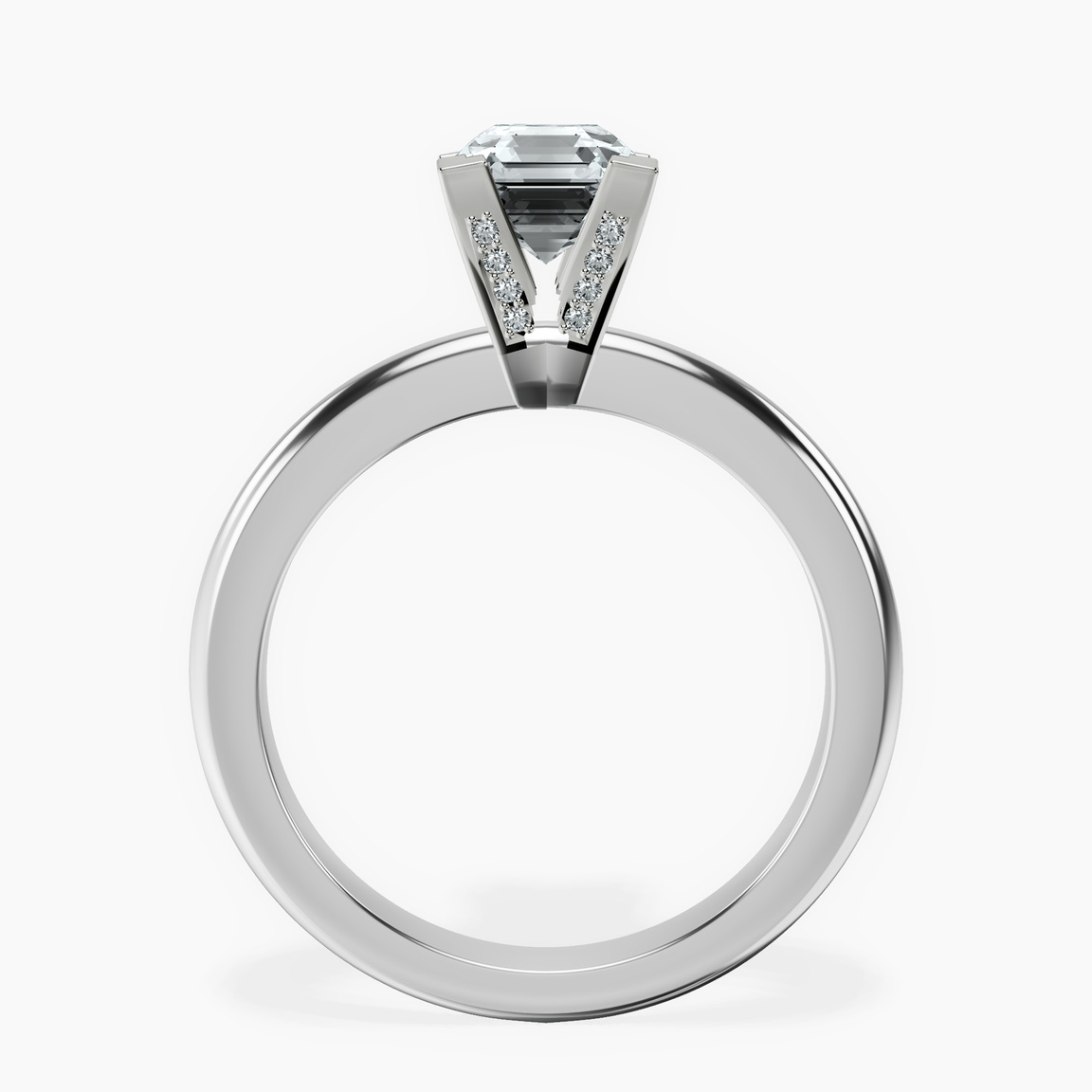 10kt White Gold Cordelia Knife Edge Solitaire Lab Diamond Ring side right image one