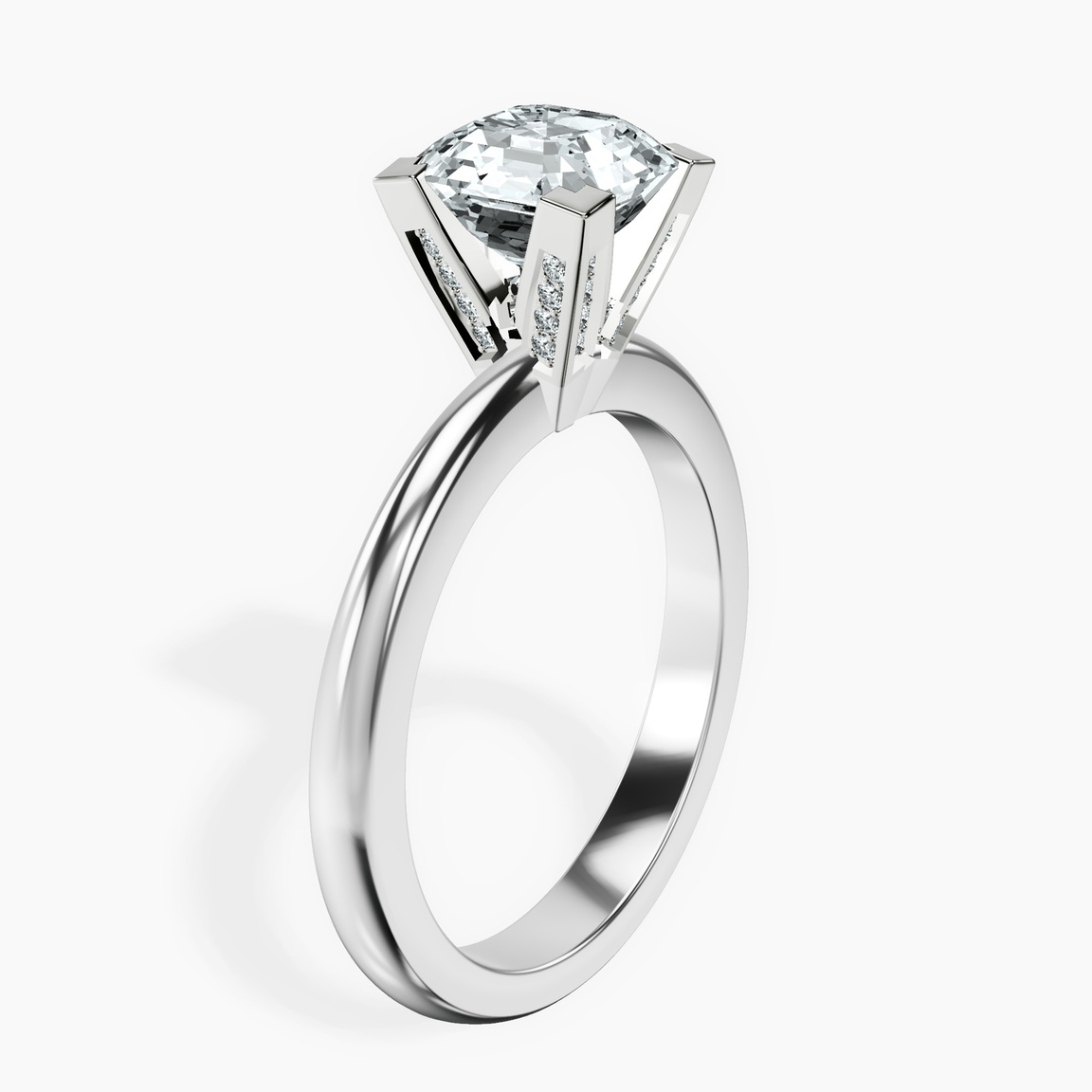 9ct White Gold Cordelia Knife Edge Solitaire Lab Diamond Ring standing product image one