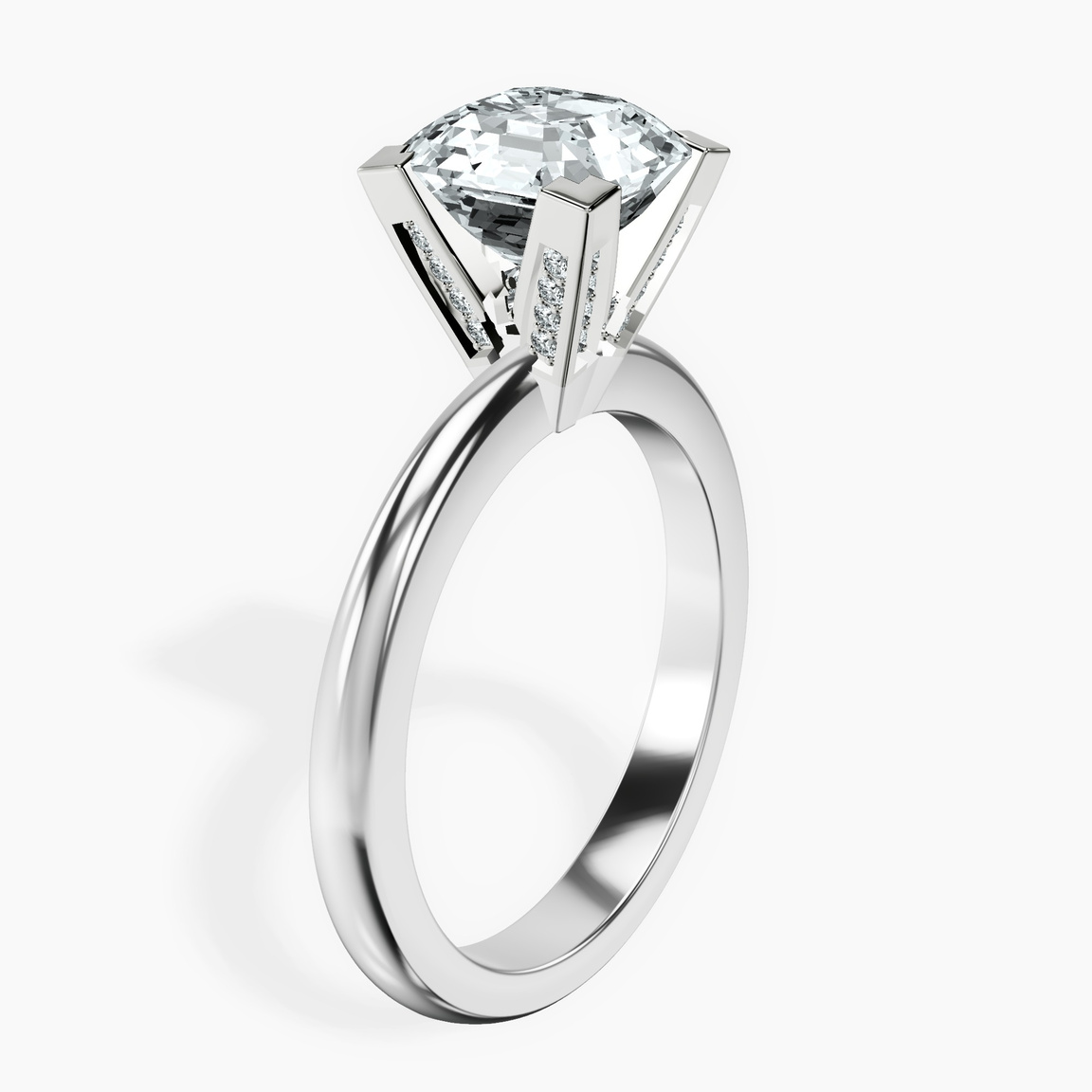 10kt White Gold Cordelia Knife Edge Solitaire Lab Diamond Ring standing product image one