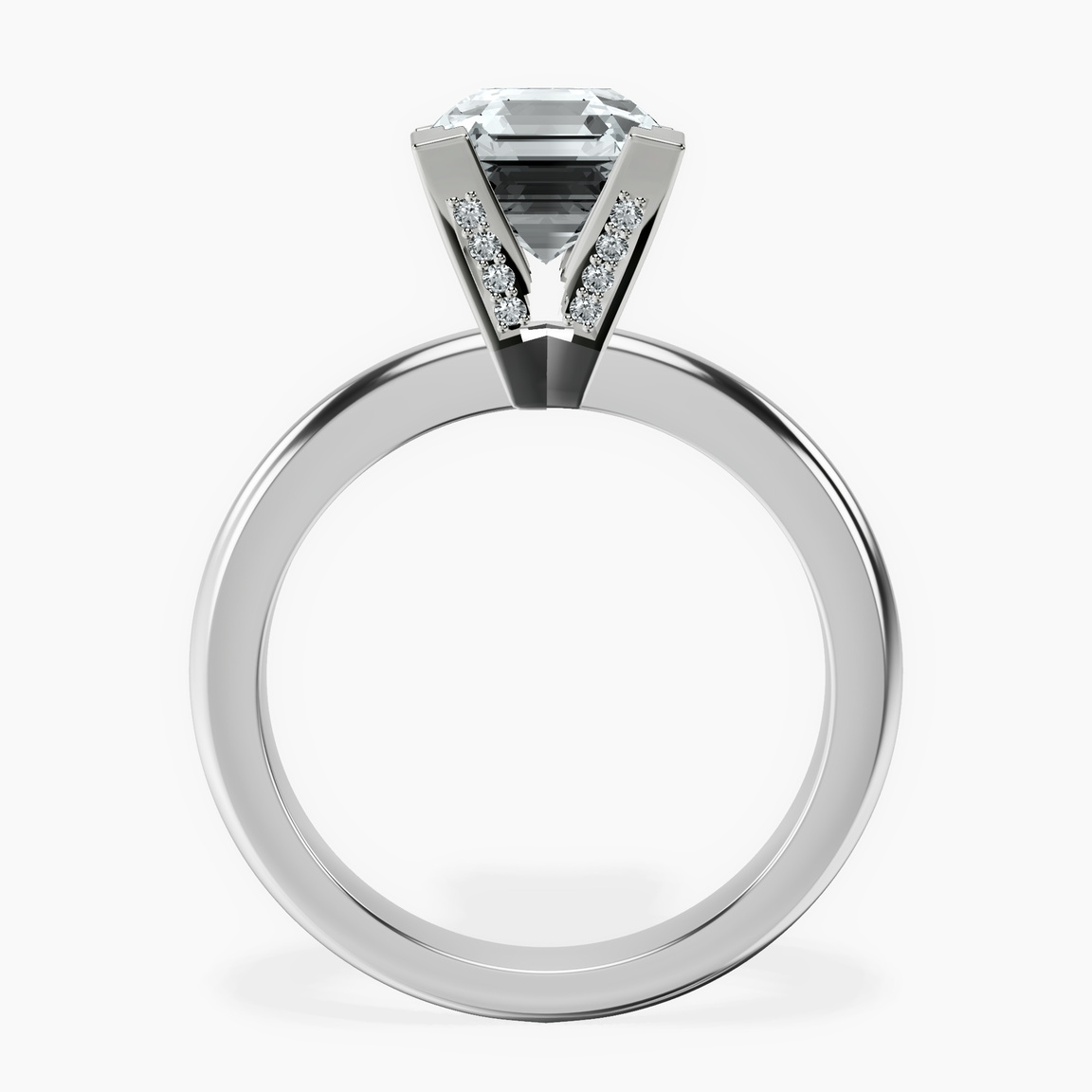10kt White Gold Cordelia Knife Edge Solitaire Lab Diamond Ring side right image one