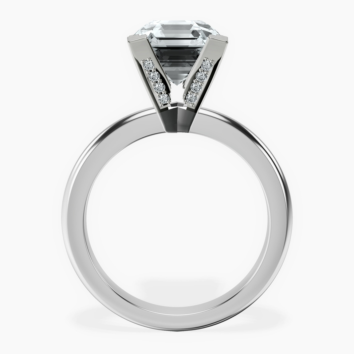 10kt White Gold Cordelia Knife Edge Solitaire Lab Diamond Ring side right image one