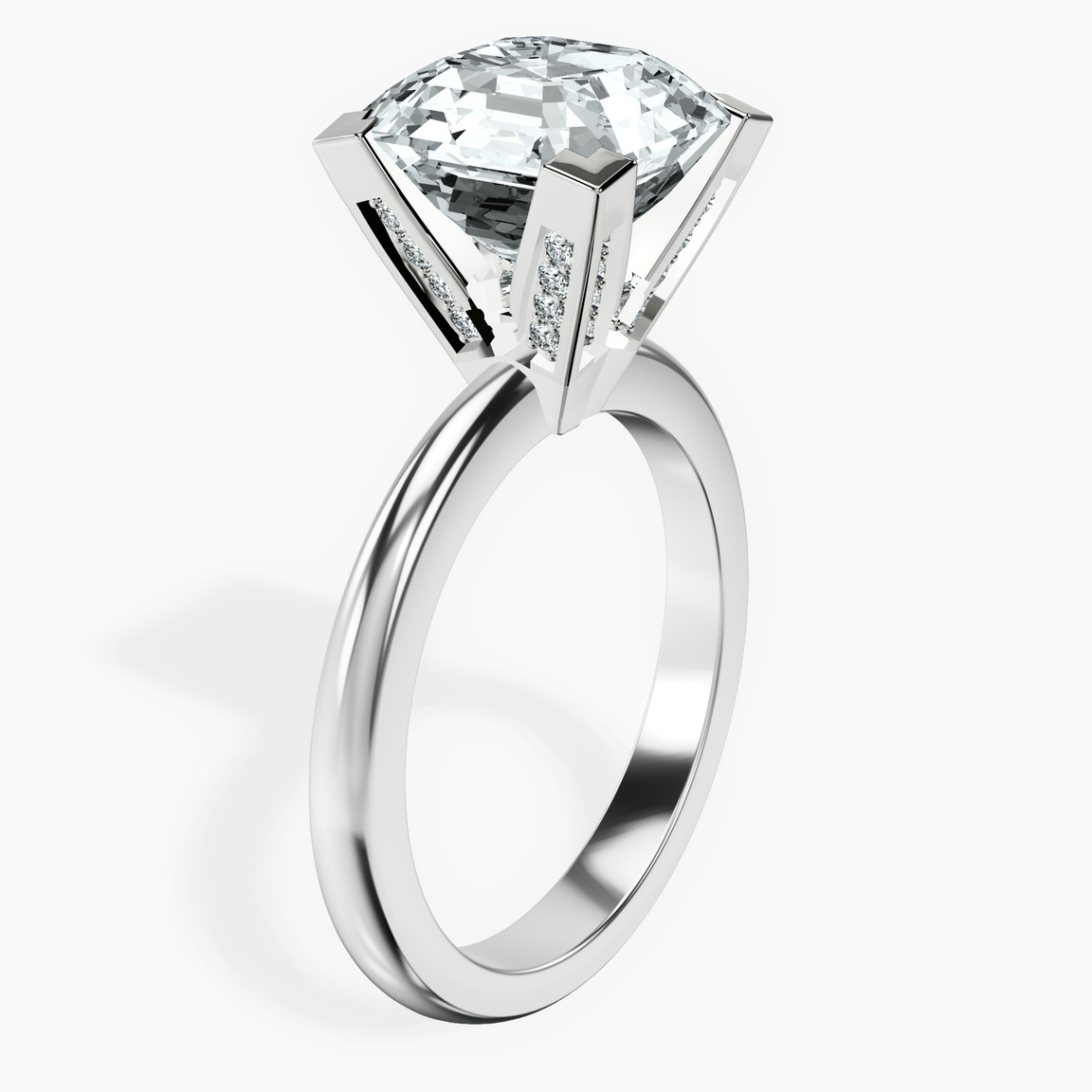 10kt White Gold Cordelia Knife Edge Solitaire Lab Diamond Ring standing product image one