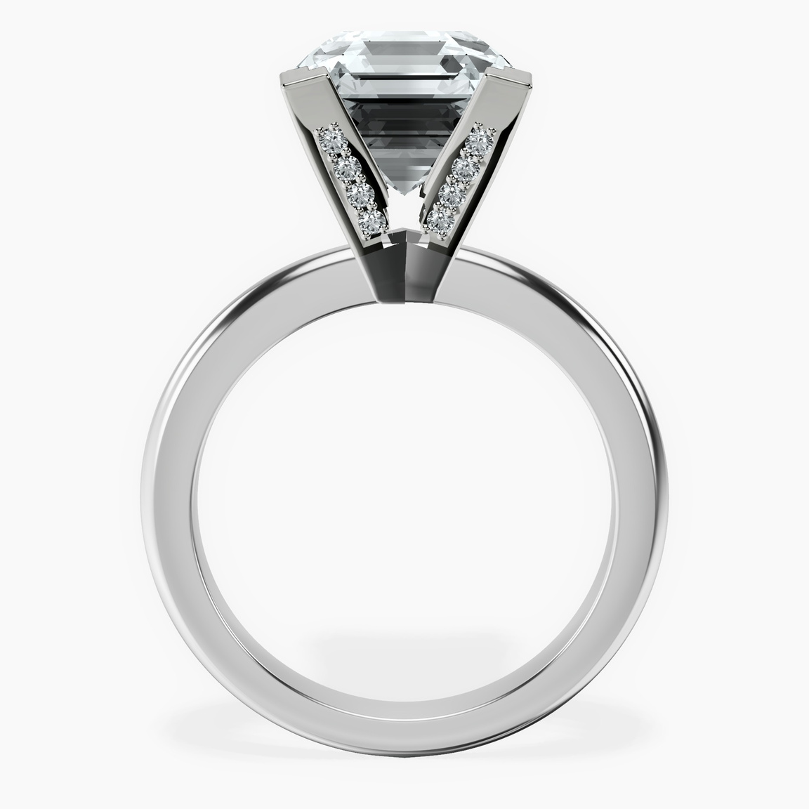 10kt White Gold Cordelia Knife Edge Solitaire Lab Diamond Ring side right image one