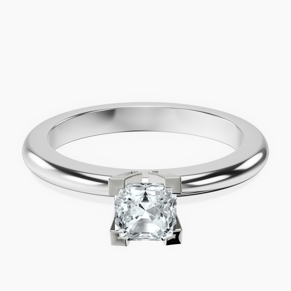 10kt White Gold Cordelia Knife Edge Solitaire Lab Diamond Ring front image