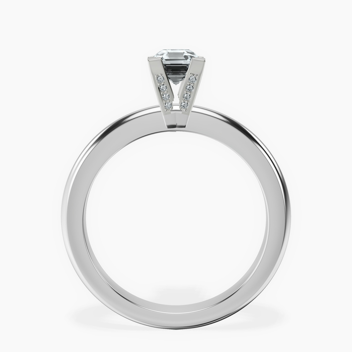 10kt White Gold Cordelia Knife Edge Solitaire Lab Diamond Ring side right image one