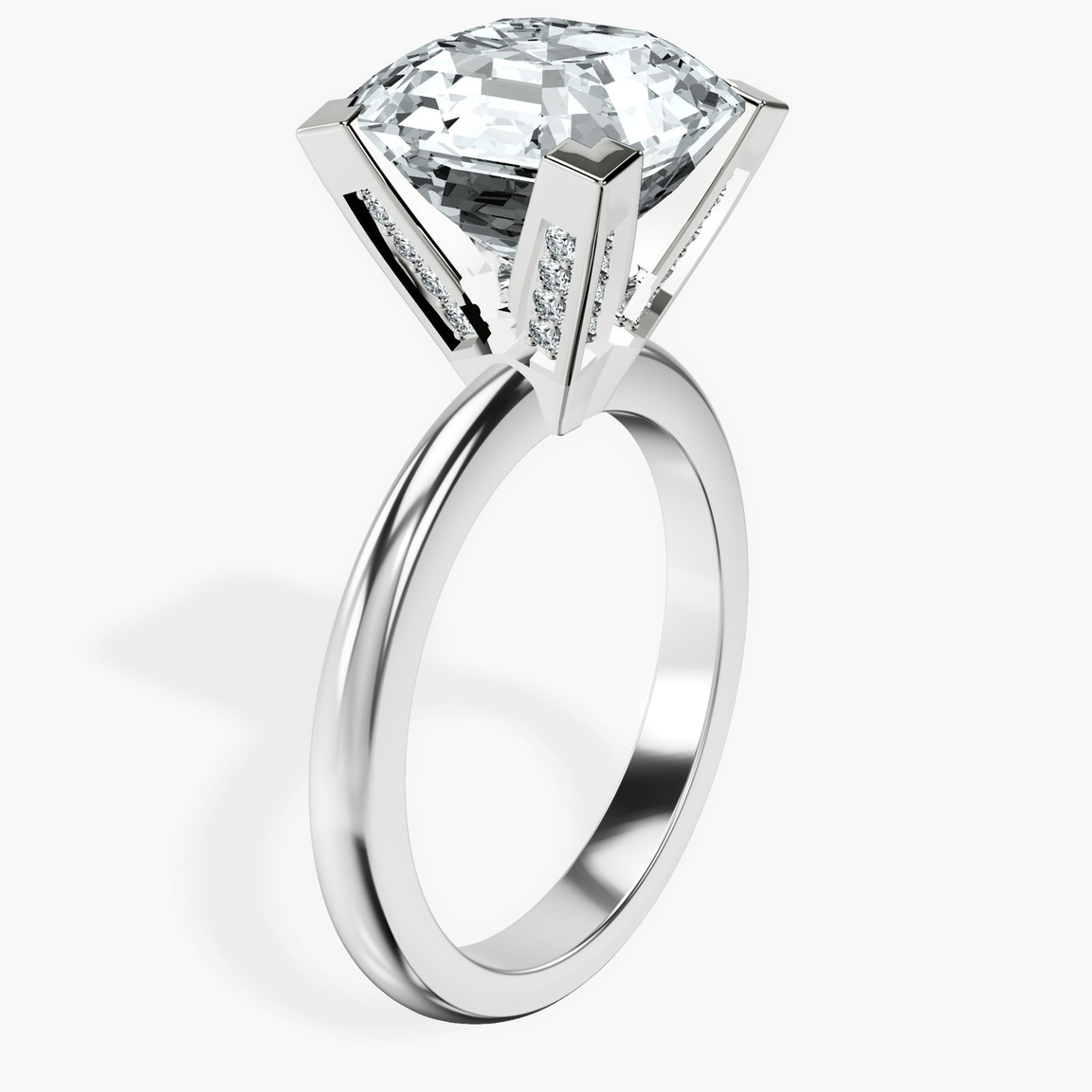 10kt White Gold Cordelia Knife Edge Solitaire Lab Diamond Ring standing product image one