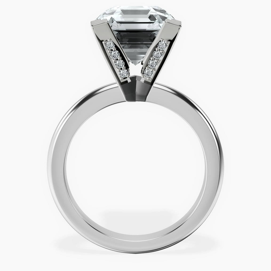 10kt White Gold Cordelia Knife Edge Solitaire Lab Diamond Ring side right image one