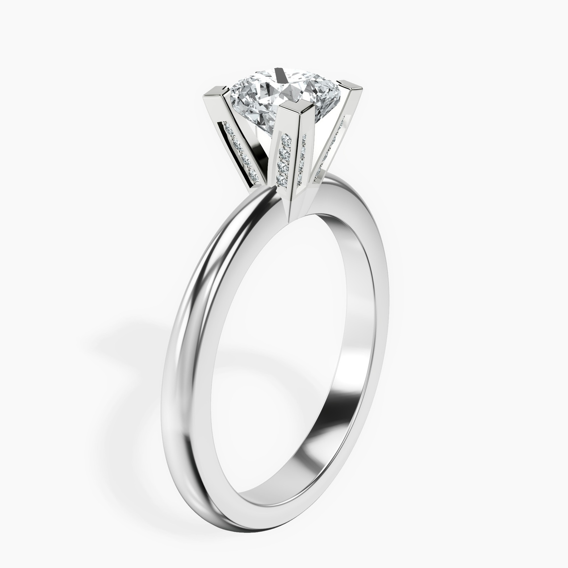 10kt White Gold Cordelia Knife Edge Solitaire Lab Diamond Ring standing product image one