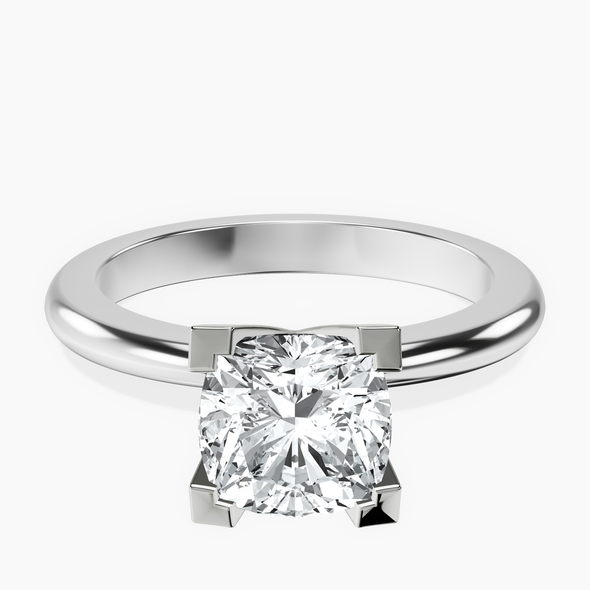 9ct White Gold Cordelia Knife Edge Solitaire Lab Diamond Ring front image