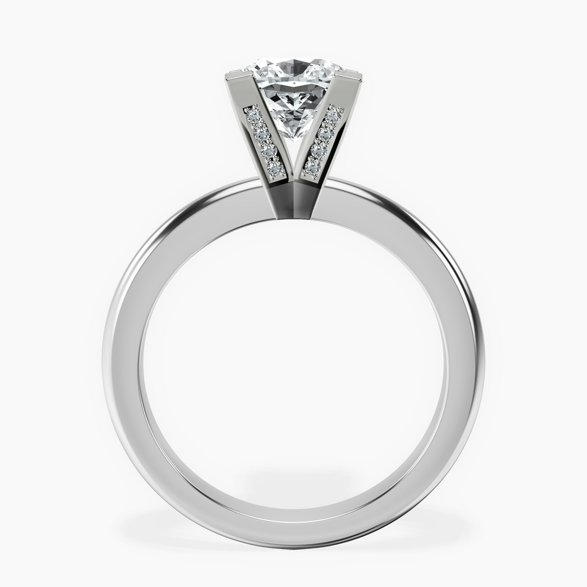 9ct White Gold Cordelia Knife Edge Solitaire Lab Diamond Ring side right image one