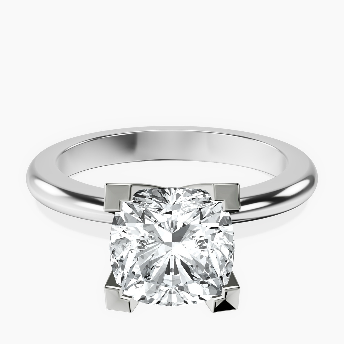 10kt White Gold Cordelia Knife Edge Solitaire Lab Diamond Ring front image