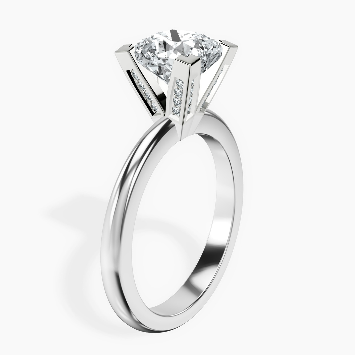10kt White Gold Cordelia Knife Edge Solitaire Lab Diamond Ring standing product image one
