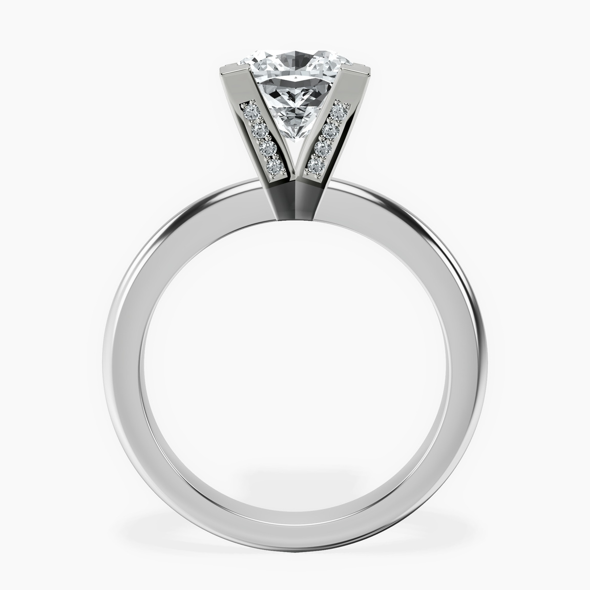 10kt White Gold Cordelia Knife Edge Solitaire Lab Diamond Ring side right image one