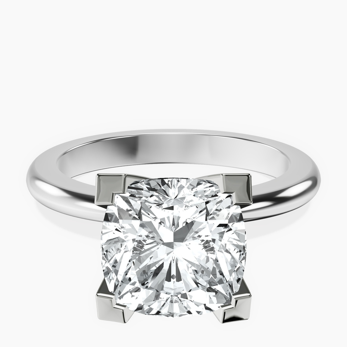 10kt White Gold Cordelia Knife Edge Solitaire Lab Diamond Ring front image