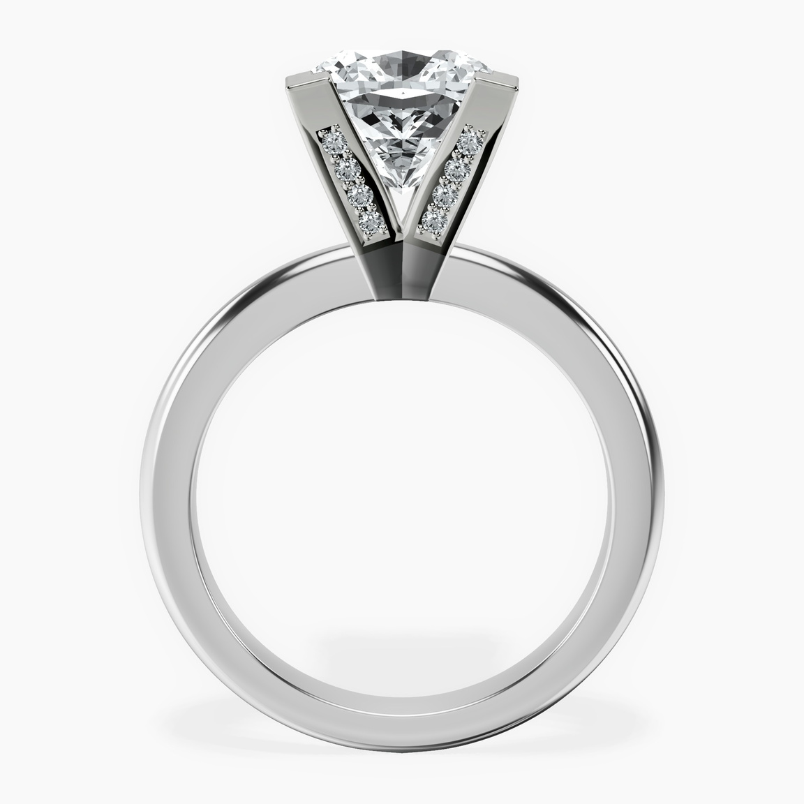 10kt White Gold Cordelia Knife Edge Solitaire Lab Diamond Ring side right image one
