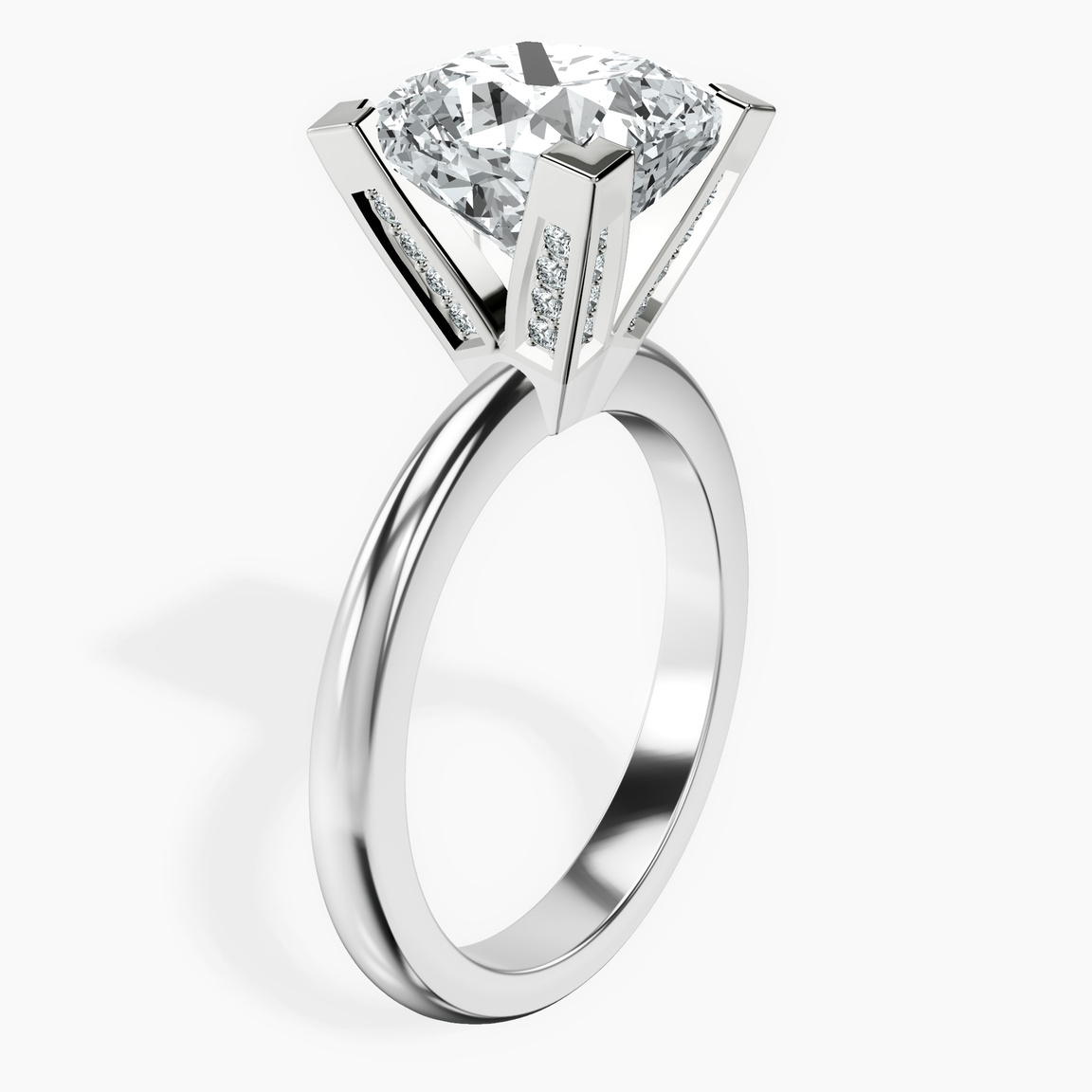 10kt White Gold Cordelia Knife Edge Solitaire Lab Diamond Ring standing product image one