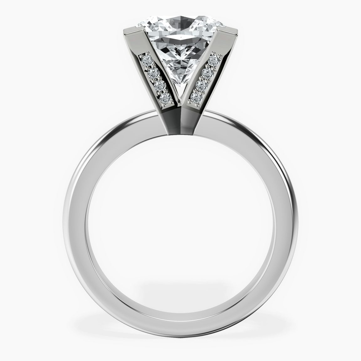 10kt White Gold Cordelia Knife Edge Solitaire Lab Diamond Ring side right image one