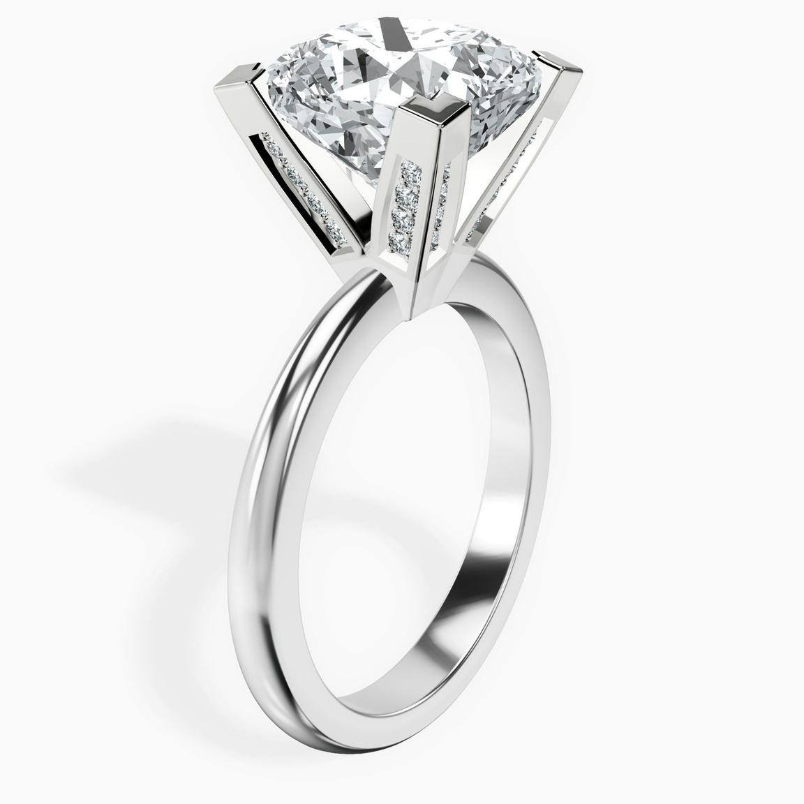 10kt White Gold Cordelia Knife Edge Solitaire Lab Diamond Ring standing product image one