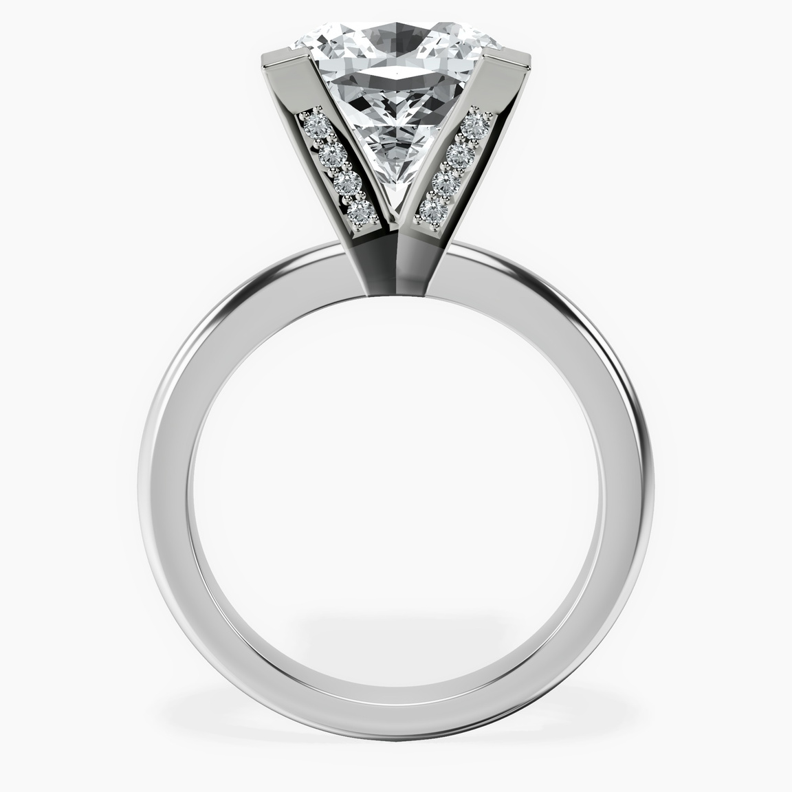 10kt White Gold Cordelia Knife Edge Solitaire Lab Diamond Ring side right image one