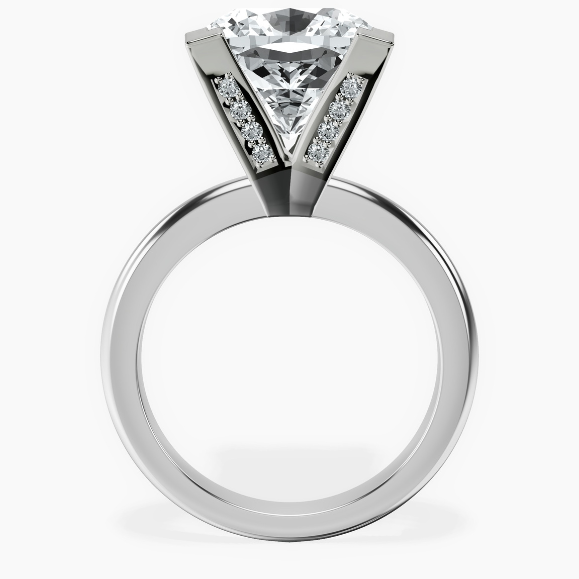 10kt White Gold Cordelia Knife Edge Solitaire Lab Diamond Ring side right image one