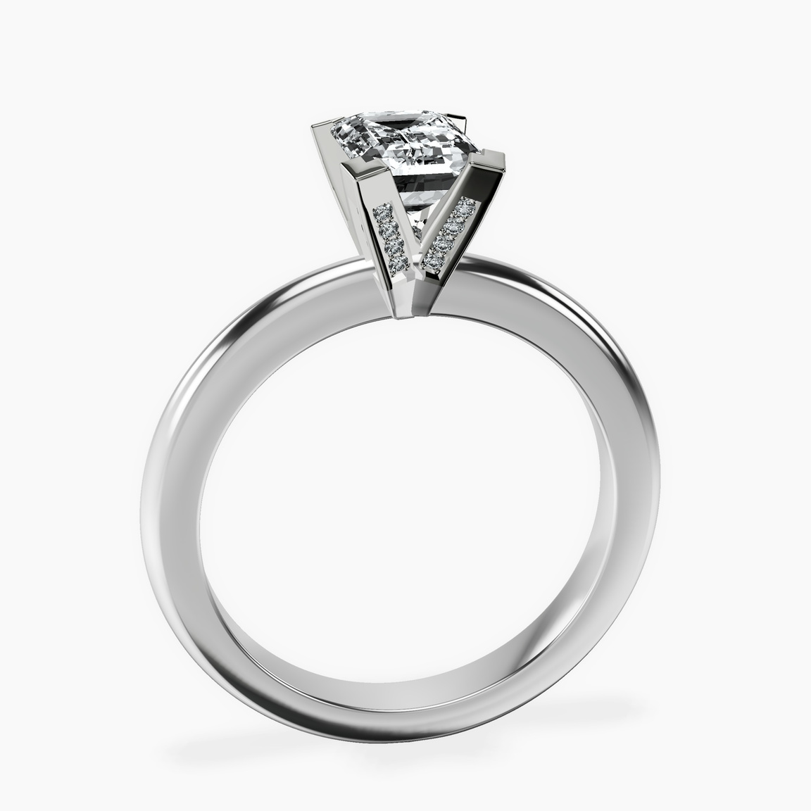 10kt White Gold Cordelia Knife Edge Solitaire Lab Diamond Ring side right image one