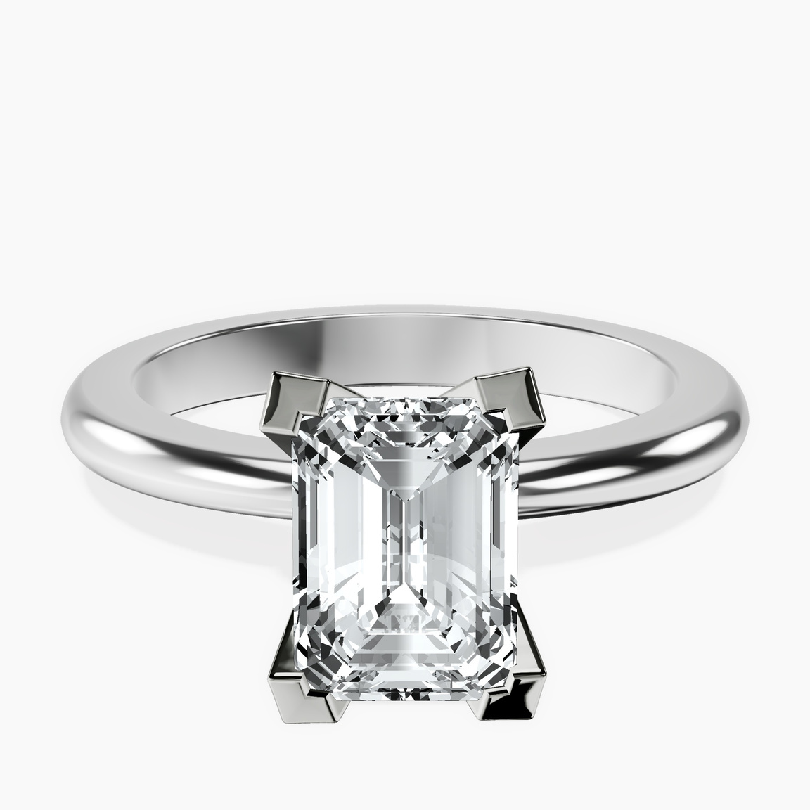 9ct White Gold Cordelia Knife Edge Solitaire Lab Diamond Ring front image